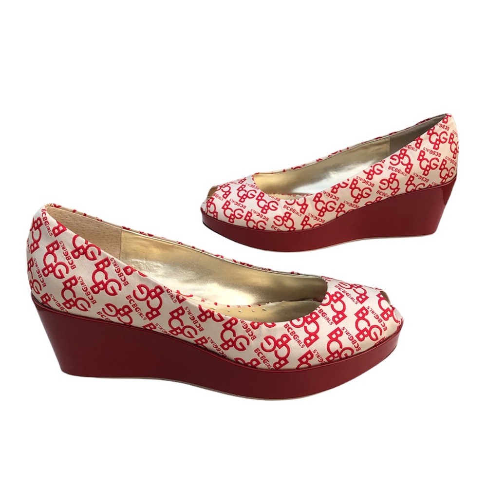 New BCBGirls Monogram Wedges